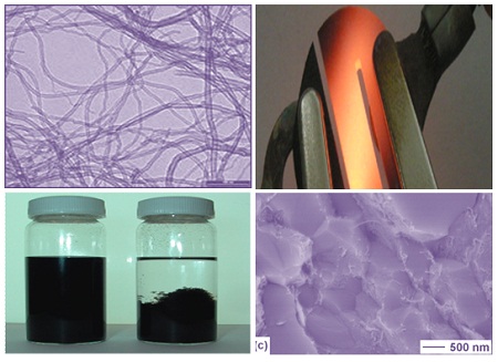 Carbon nanotubes when dispersed in ceramic matrices can lead to materials for novel electro-mechanical applications such as heating elements. 