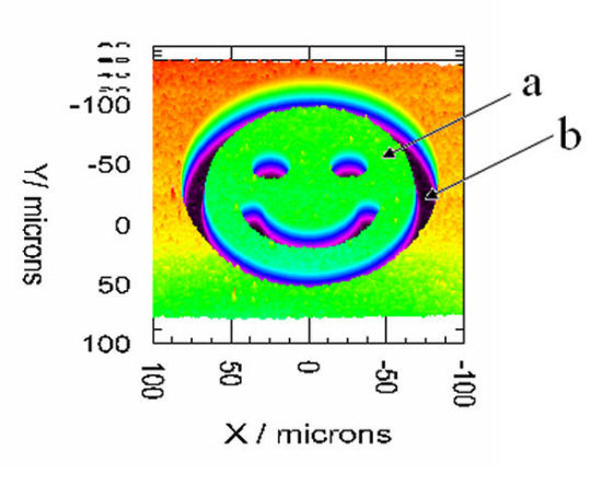 Photocurrent image of an SU8 photoresist pattern