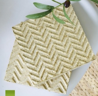 Acoustic panel made of rice straw and coffee husk
