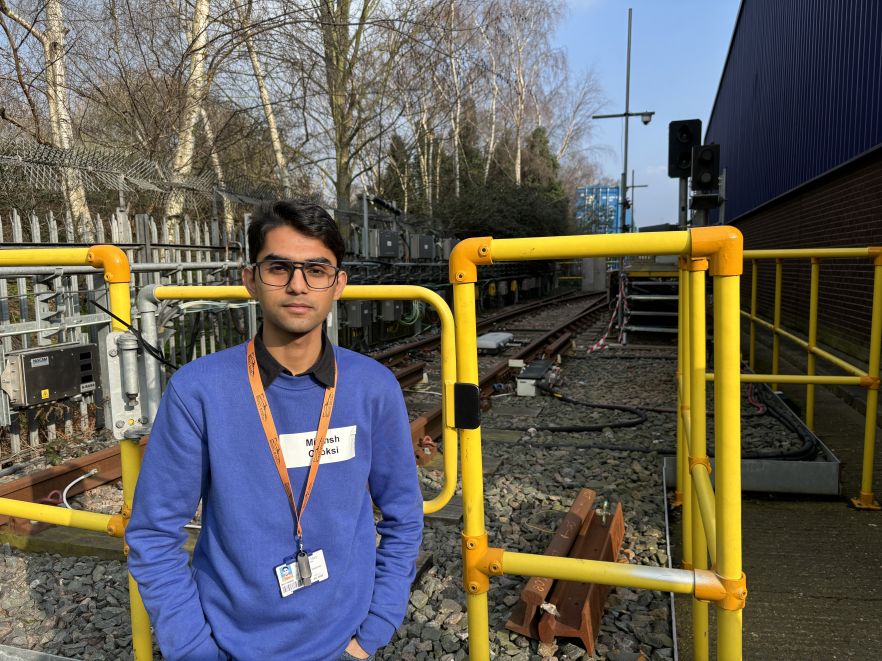 Mitansh in front of the railways